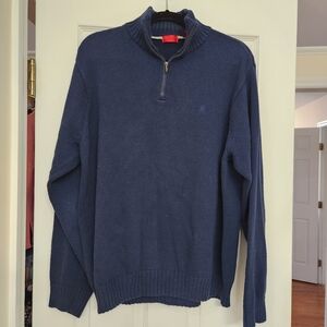 Izod Half Zip Navy Pullover Knit Sweater
